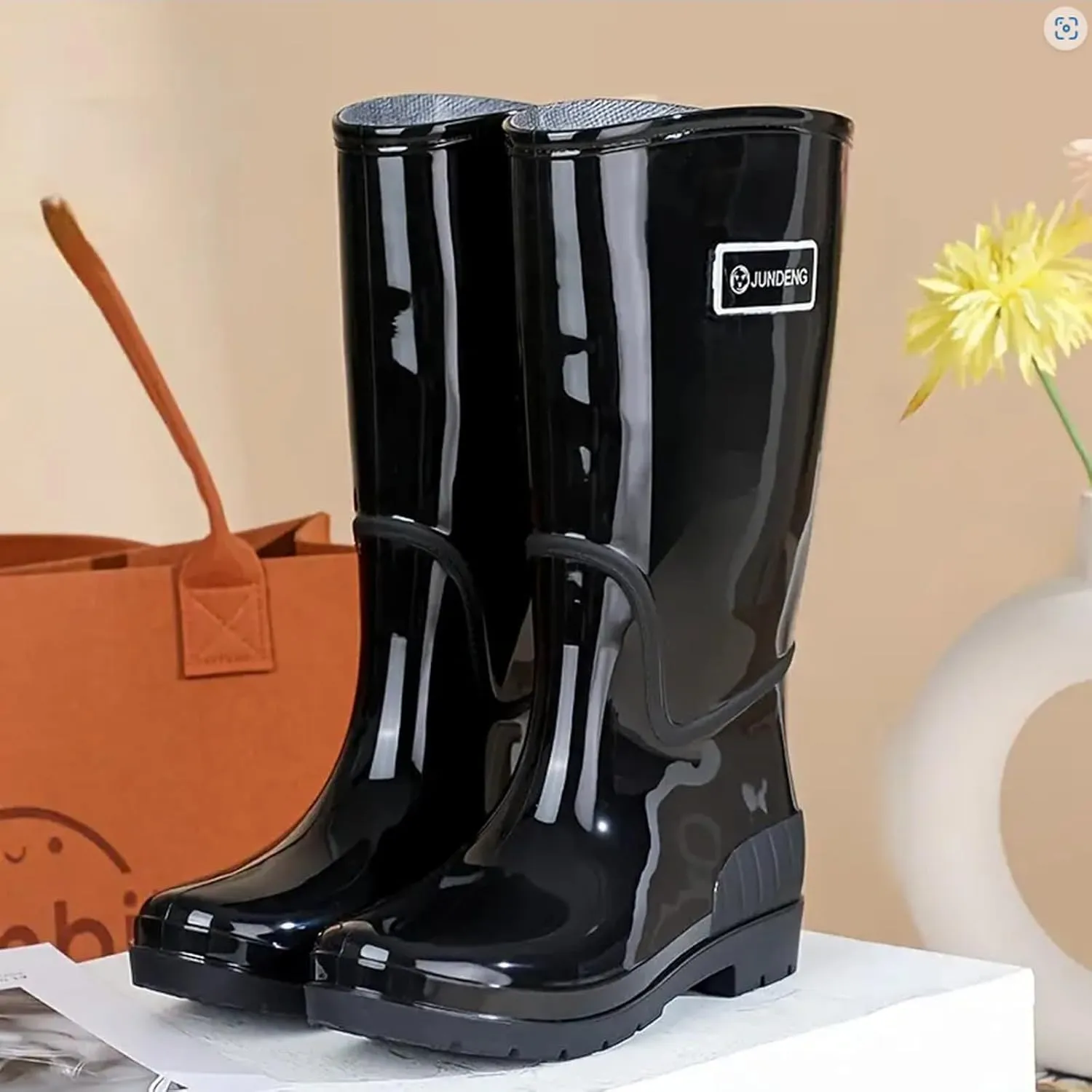 Womens Rubber Boots Womens Rain Boots Lightweight for Boating Fishing Gardening Farming Flat Rain Shoes