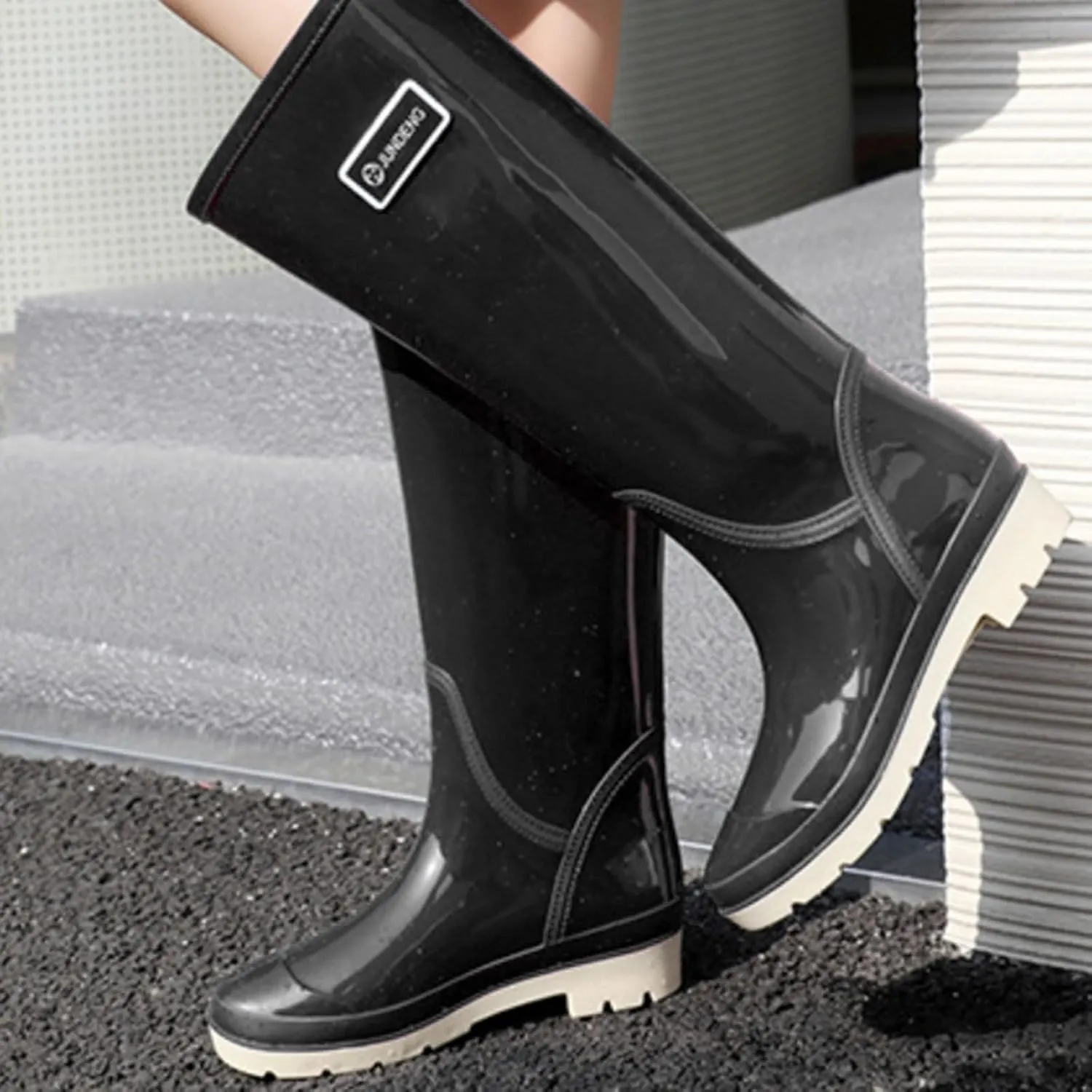 Womens Rubber Boots Womens Rain Boots Lightweight for Boating Fishing Gardening Farming Flat Rain Shoes