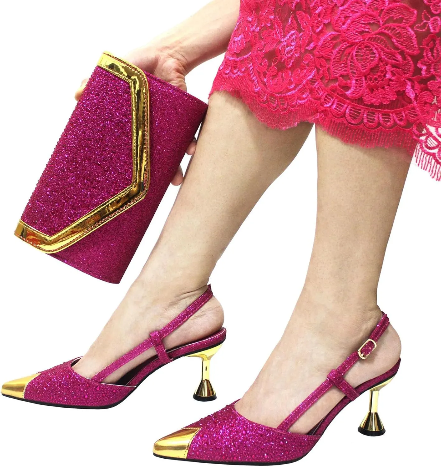 WomensSky Blue 2025 Italian Wedding Shoes Set Bridal Pumps and Matching Evening Bag Sweet Style Party Accessories