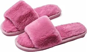 YILANLAN Women's slippers Simple slip-on slippers Leopard slippers Plush slippers Open-toe home sandals Summer slippers