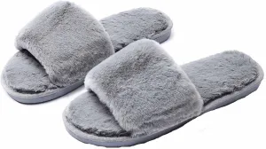 YILANLAN Women's slippers Simple slip-on slippers Leopard slippers Plush slippers Open-toe home sandals Summer slippers