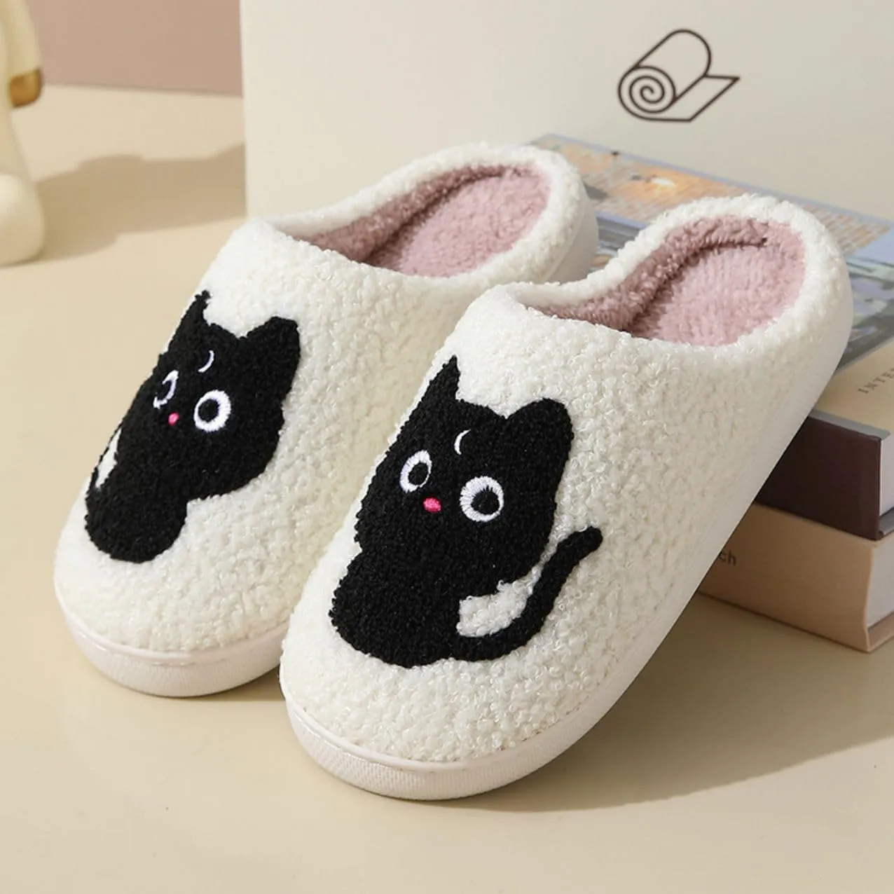 YJEUS Women's House Slippers - Fluffy Plush Memory Foam Indoor Slippers for Ladies