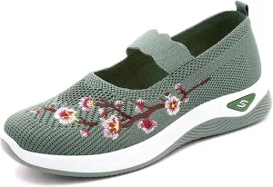 ZWRXW Womens Barefoot Walking Shoes Arch Support Orthopedic Shoe Extra Wide Toe Box Healthy & Non-Slip Diabetic Shoes Mesh Up Footwear with Adjustable Strap for Indoor Outdoor